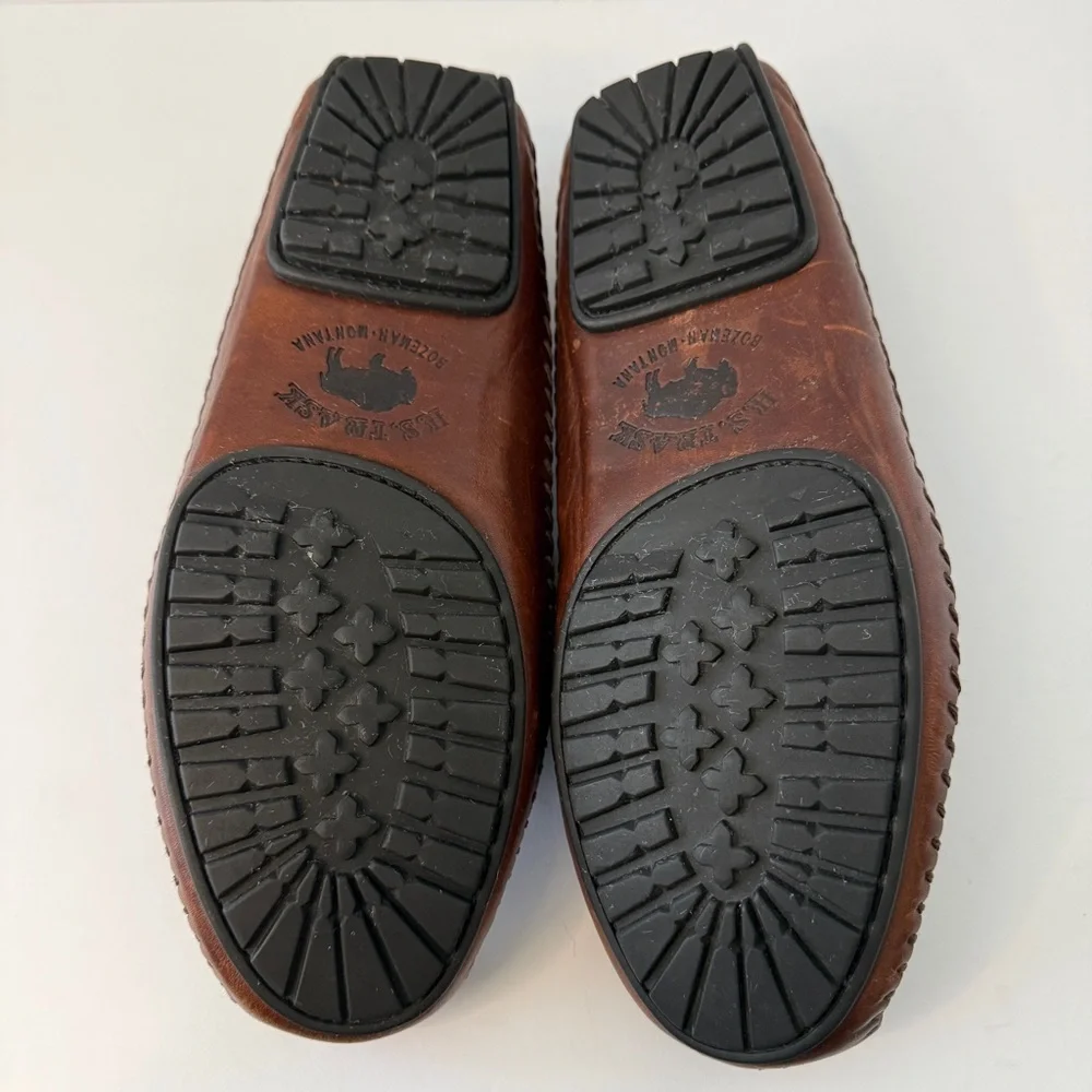 H.S. Trask Men's Brown Leather Driving Moccasin Loafers Size 8M